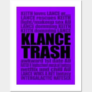 KLANCE TRASH (Black Version) Posters and Art